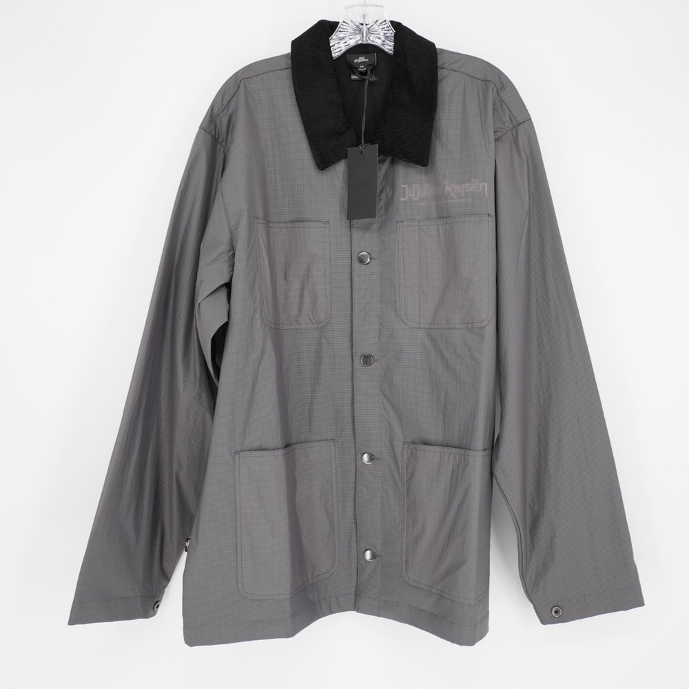 100 Thieves x Jujutsu Kaisen Mens Jacket 2XL Gray Nylon Anime Gojo Streetwear